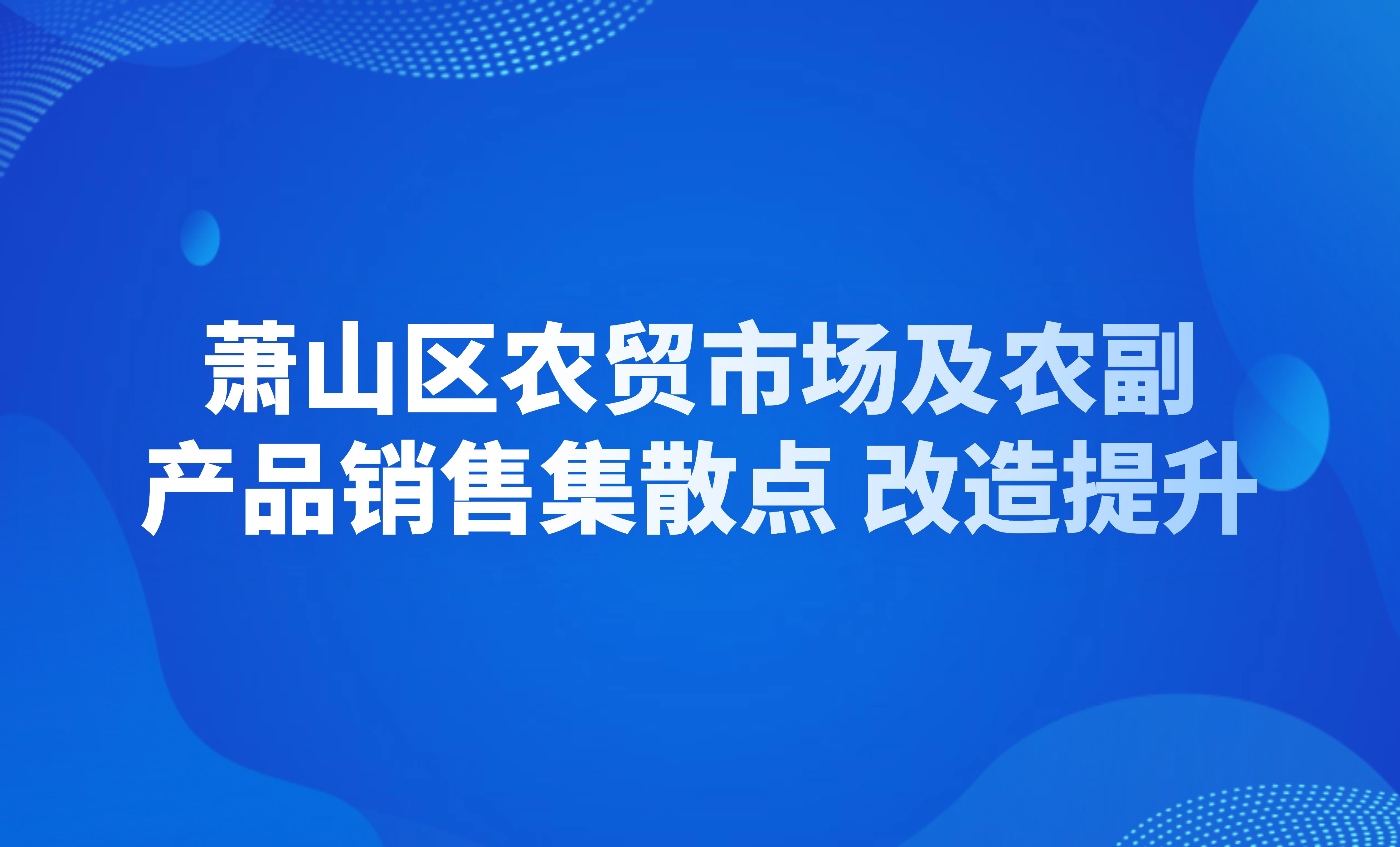 蕭山區(qū)農(nóng)貿(mào)市場(chǎng)及農(nóng)副產(chǎn)品銷售集散點(diǎn)改